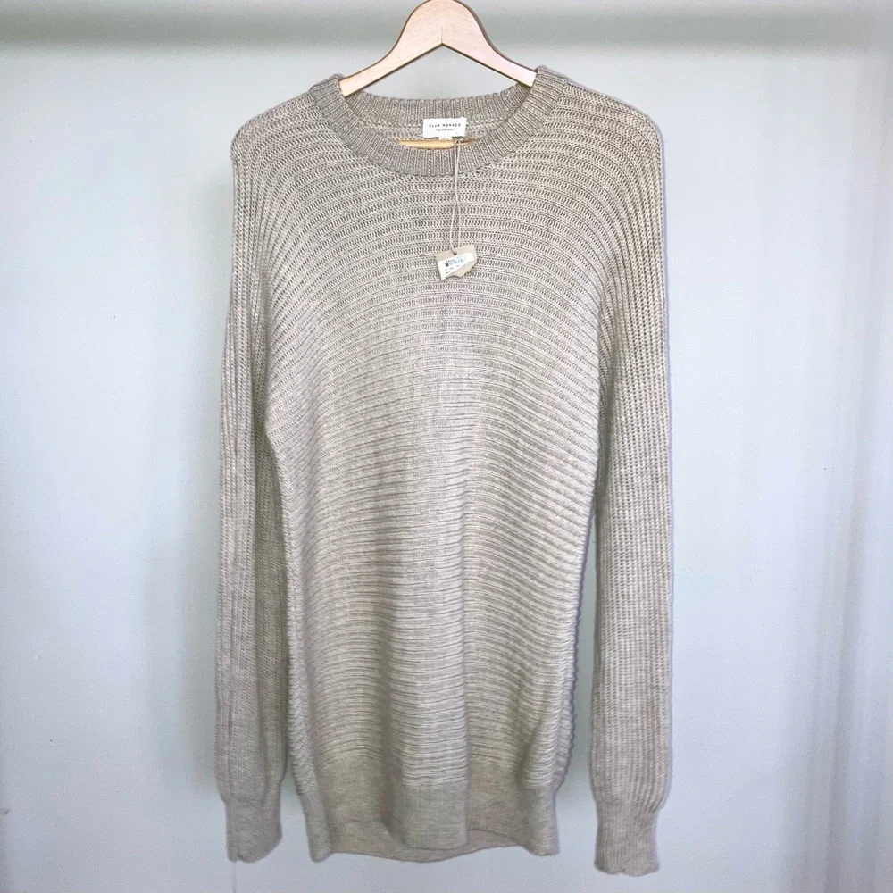 NWT Club Monaco 100% merino wool horizontal shaker ribbed crewneck sweater. 🤎 - Picture 5 of 8